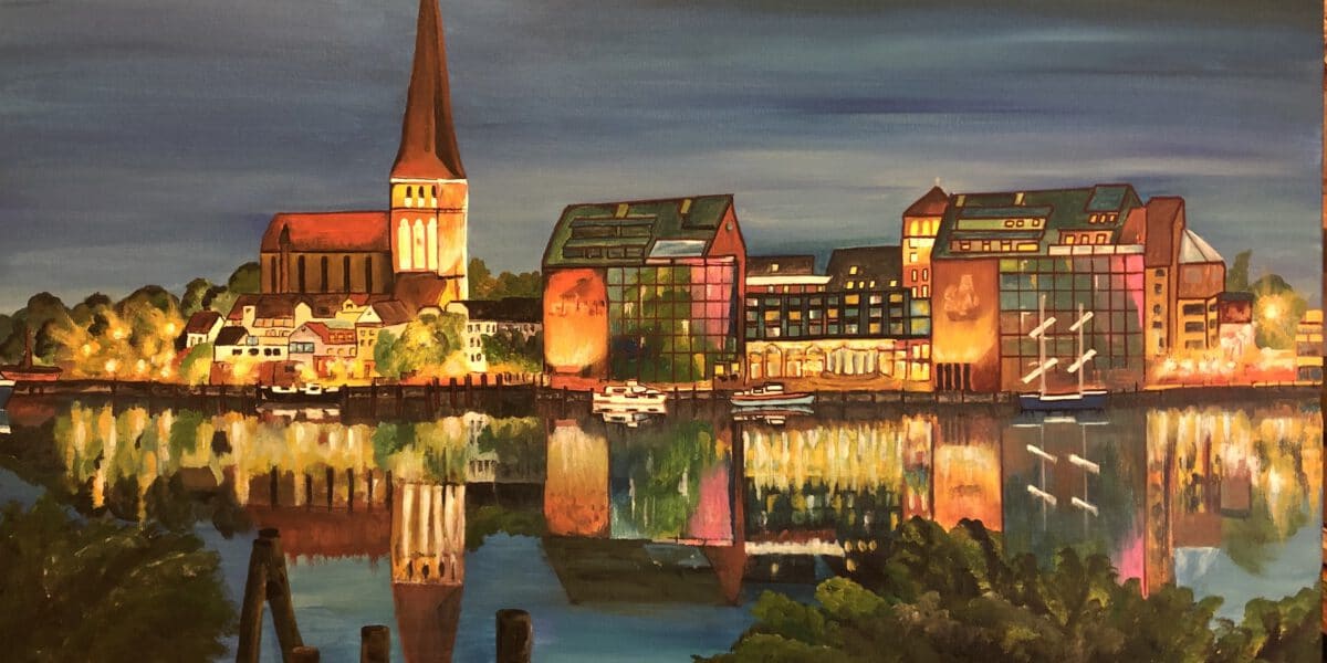 Rostock bei Nacht Regine Lange
