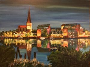 Rostock bei Nacht Regine Lange