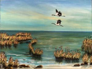 Kraniche am Bodden Regine Lange