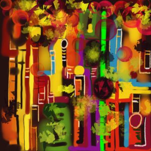 Bunt abstrakt digital Regine Lange