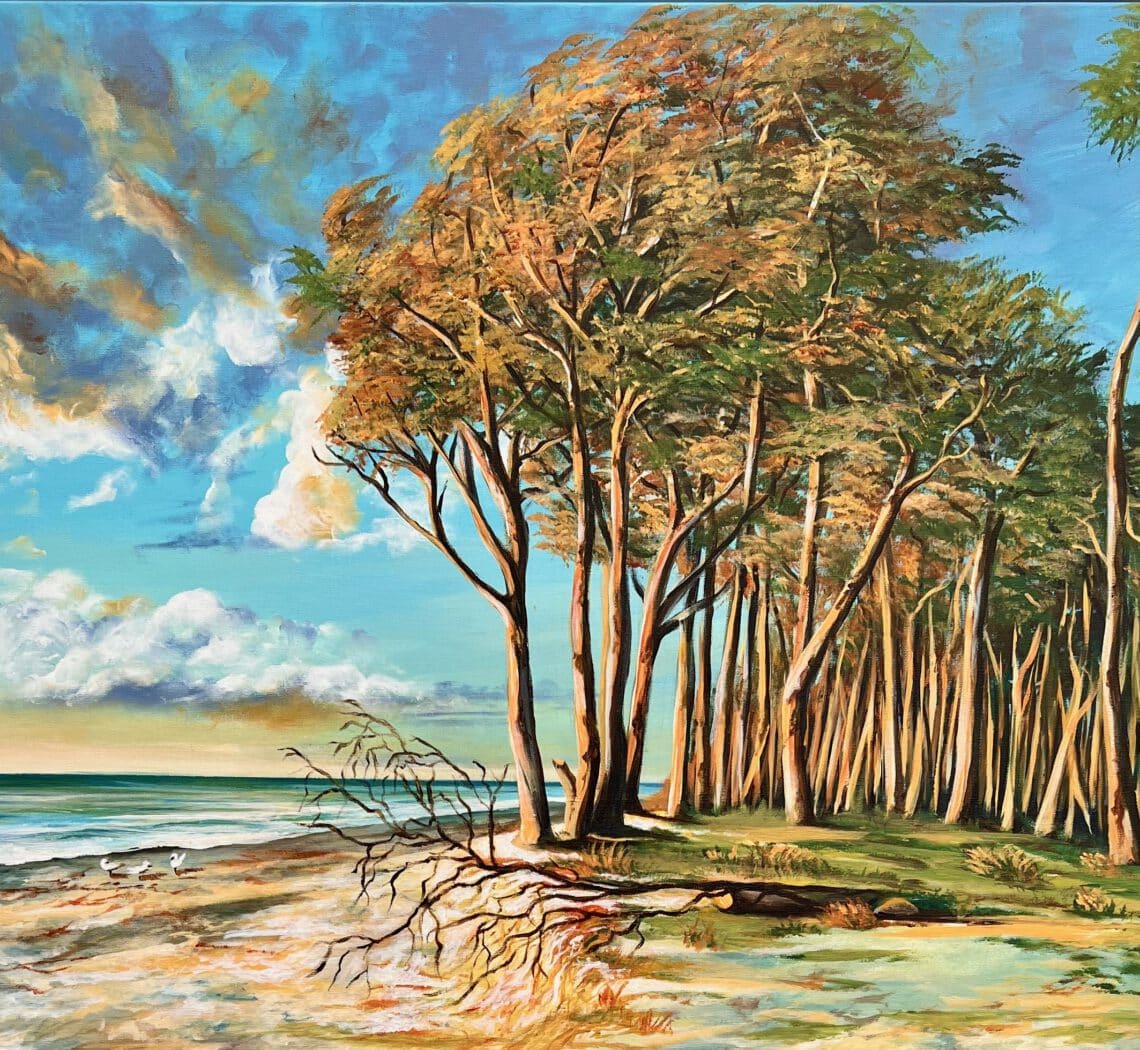 Sonnenuntergang am Weststrand (Darsser Ostseeküste, Regine Lange